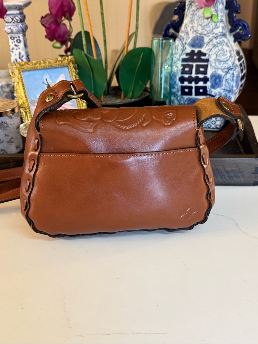 🤎 NWT PATRICA NASH LUCIA TAN ROSE TOOLED MICAELA BAG! 🤎🤎 - Picture 7 of 12